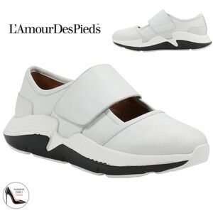 L'Amour Des Pieds Haslan Women's White Leather Low Top Fashion Sneakers Loafer 7